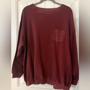 Aerie  Deep Red Crewneck Sweater